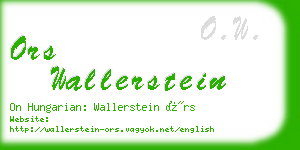 ors wallerstein business card